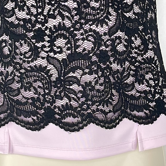 Robert Rodriguez Black Lace Over Lilac Top - Picture 3 of 8